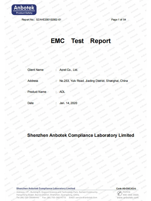 adl400 power meter ce emc report