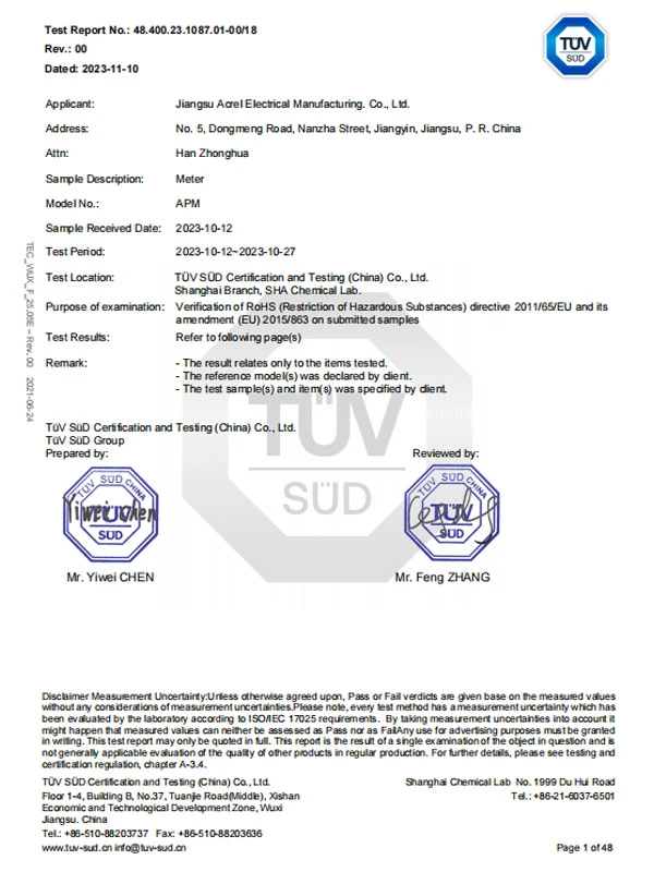apm meter rohs10 report