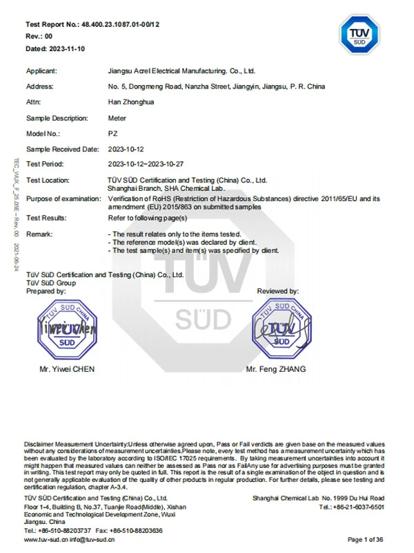 pz meter rohs10 report